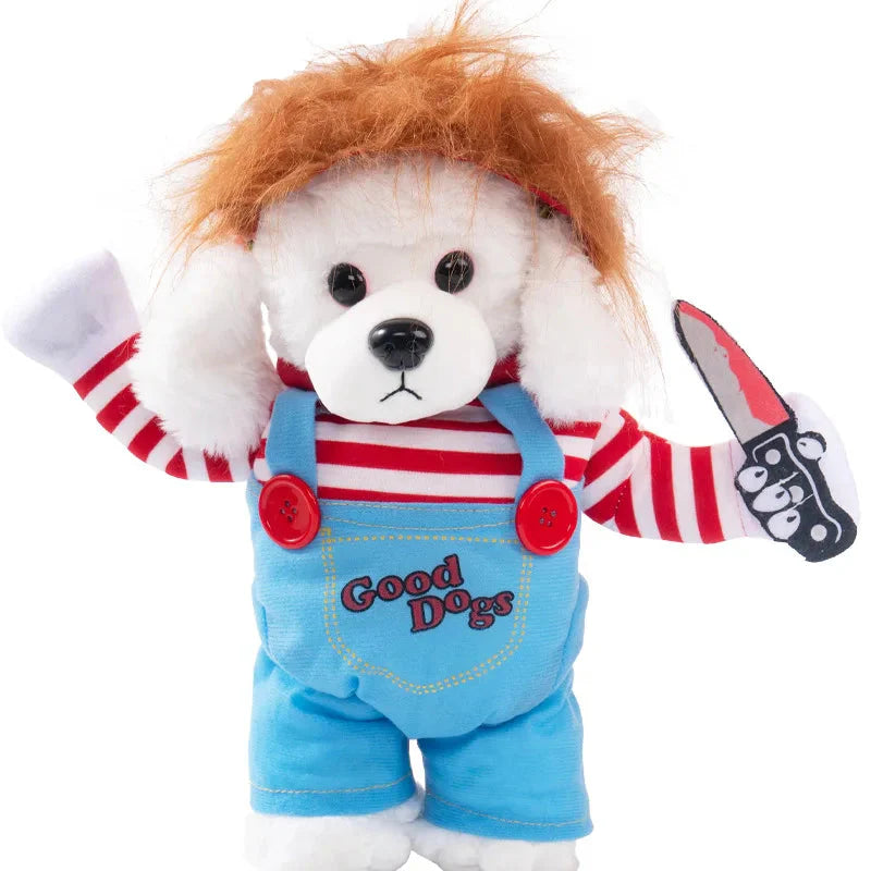 Halloween Dagger Pet Costume - Funny Knife-Holding Dog & Cat Standing Dress for Festival Dress-Up