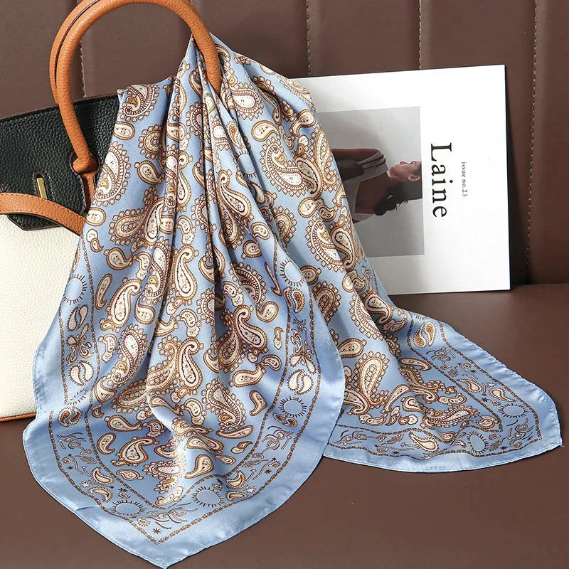 Luxury Satin Silk Square Scarf – Shawl, Hijab & Fashion Wrap 2023