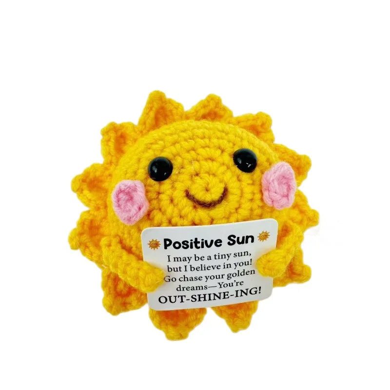 Funny Crochet Emotional Support Coffee Doll With Card Desktop Ornament Handmade Knitted Coffee Dolls Christmas Gifts Home Decor