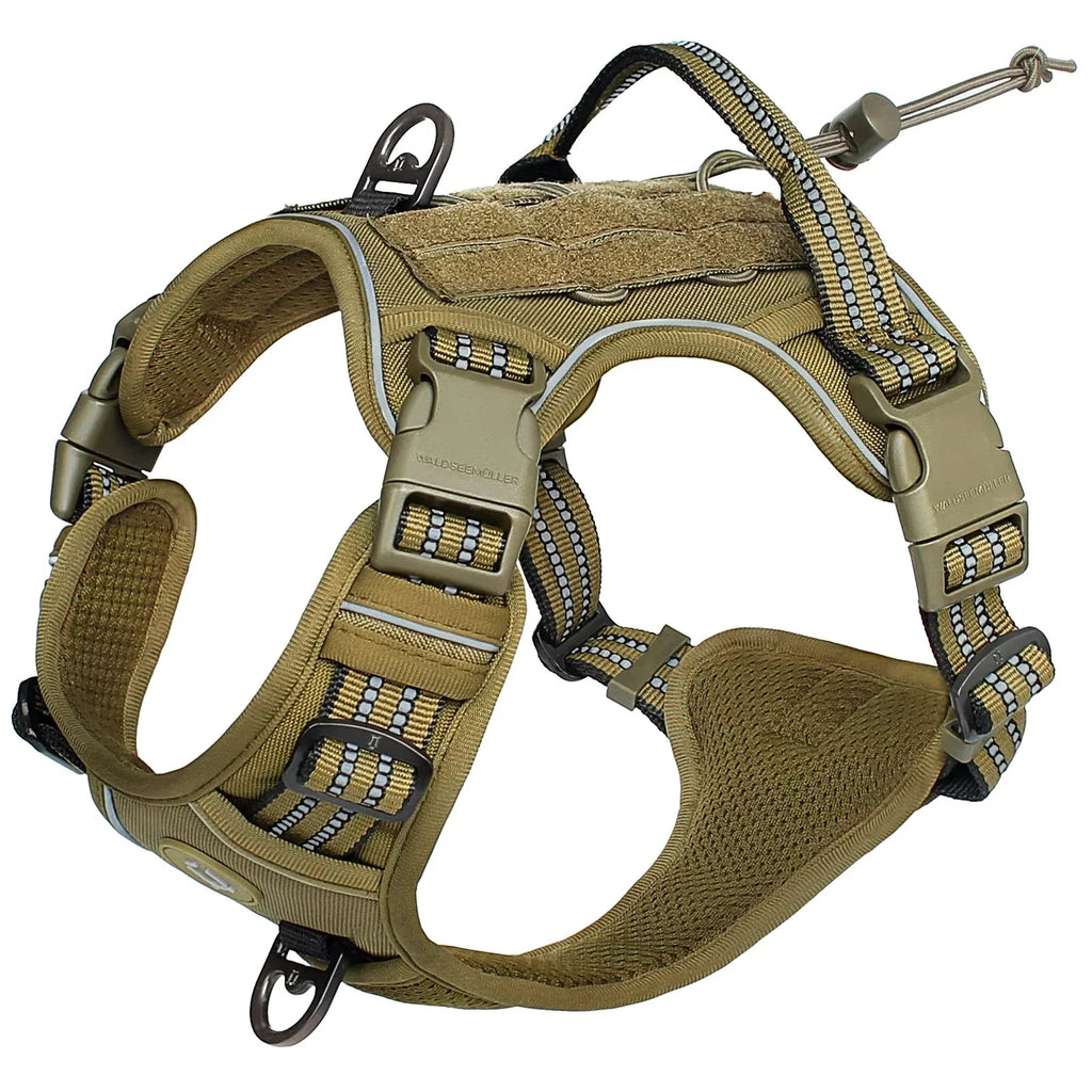Tactical No-Pull Dog Harness – Adjustable MOLLE Military Vest for Medium & Large Dogs