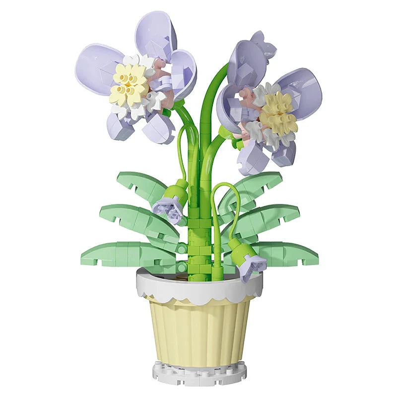 Building block flower potted plant assembly toy decoration micro particle plant potted plant children's toy gift