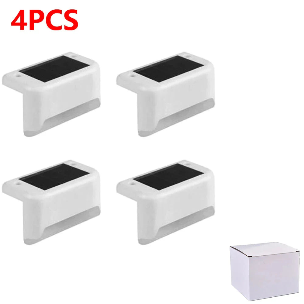 Warm White LED Solar Step Lamp – Waterproof Outdoor Garden & Stair Lights