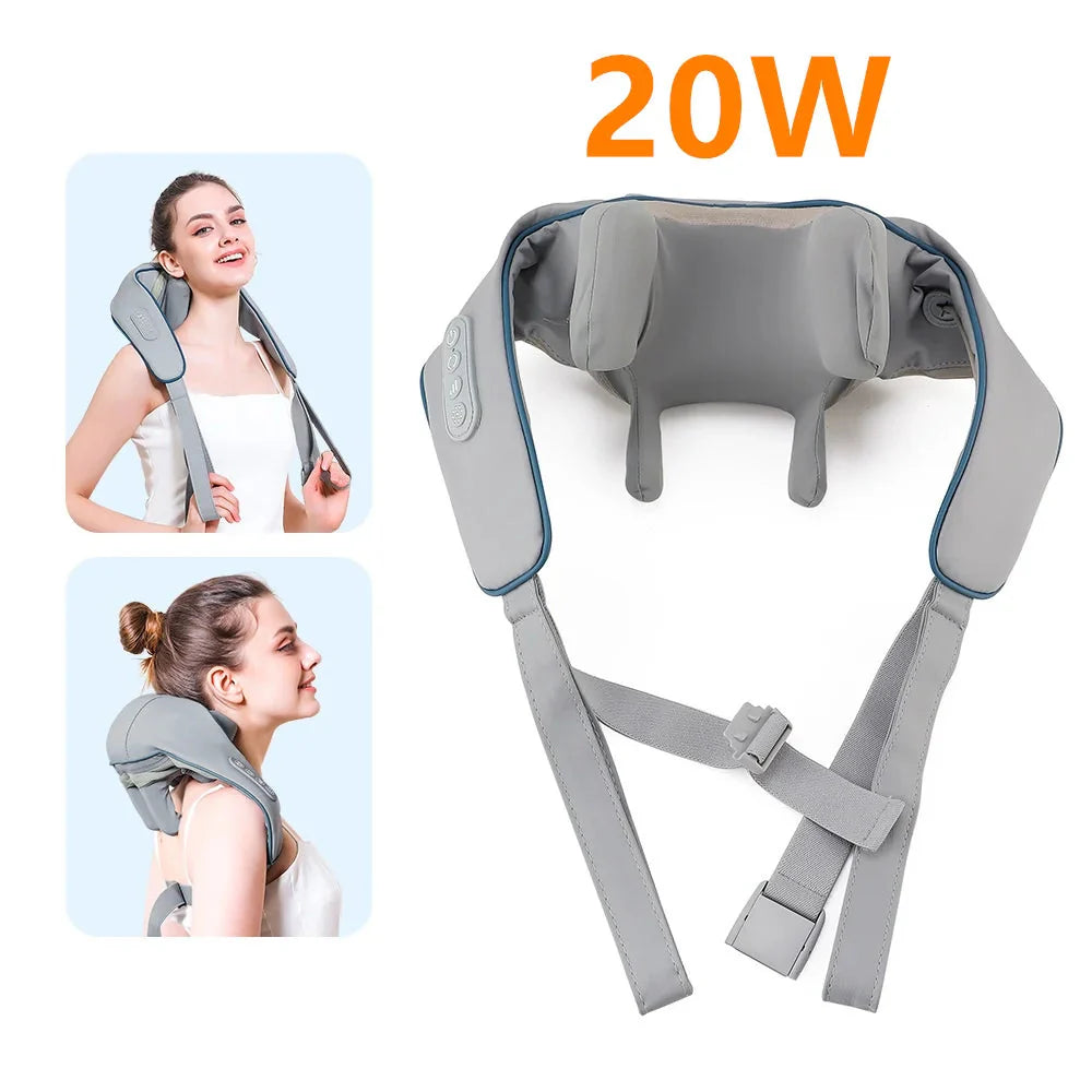 Foreverlily 26W Neck & Shoulder Massager Wireless Back Kneading Shawl