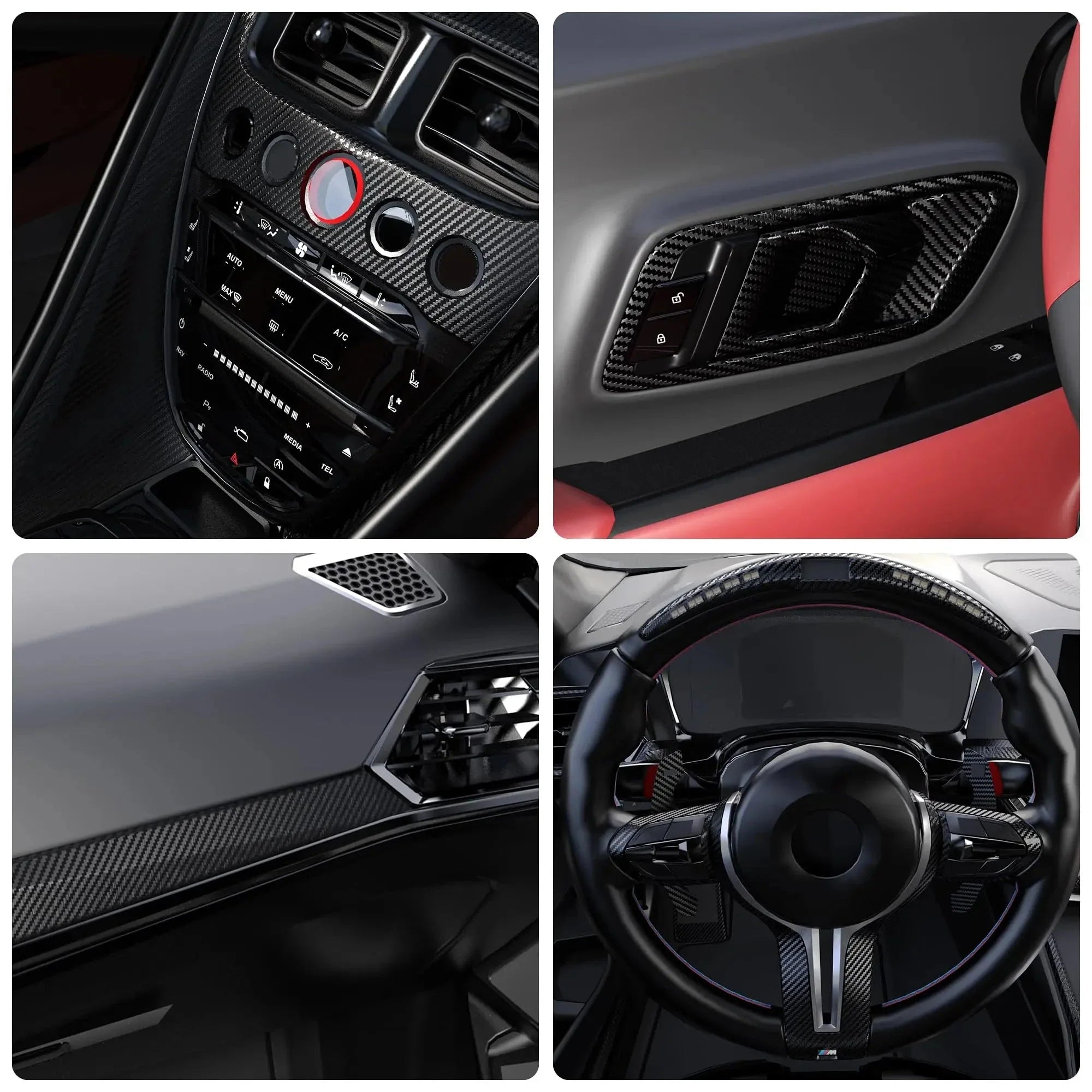 1-10m Nano Carbon Fiber Car 3D Tape Sticker Door Mirror Paste Protector Strip DIY Protection Protective Film Waterproof Adhesive