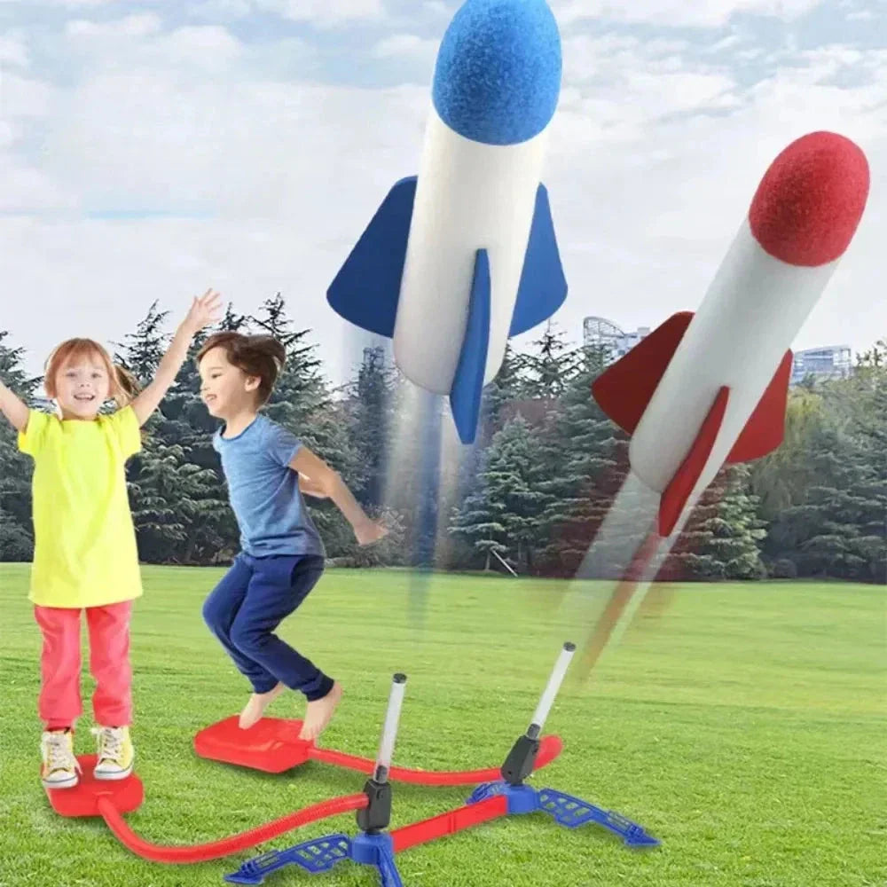 Kids Outdoor Rocket Launcher – Air-Powered Foot Pump Soaring Toy