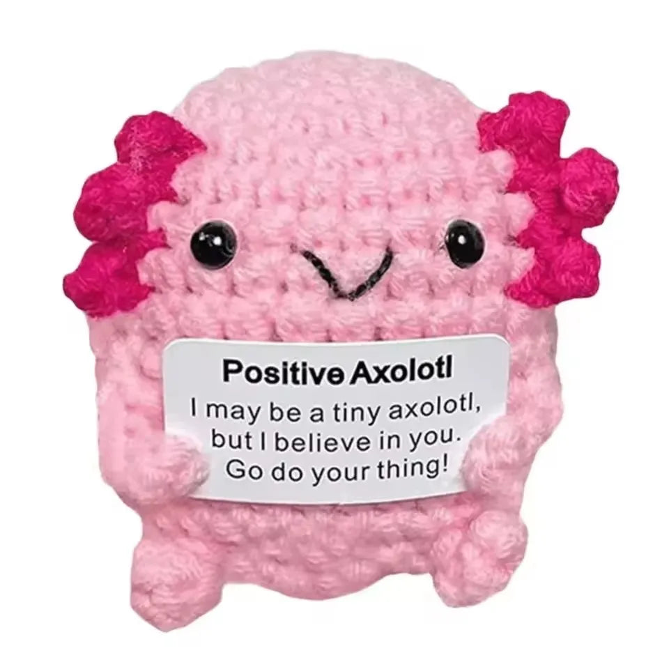 Funny Crochet Positive Inspirational Emotional Support Owl Doll Home Room Decoration Handmade Knitted Owl Desktop Ornament Gift