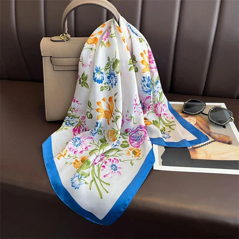Luxury Satin Silk Square Scarf – Shawl, Hijab & Fashion Wrap 2023