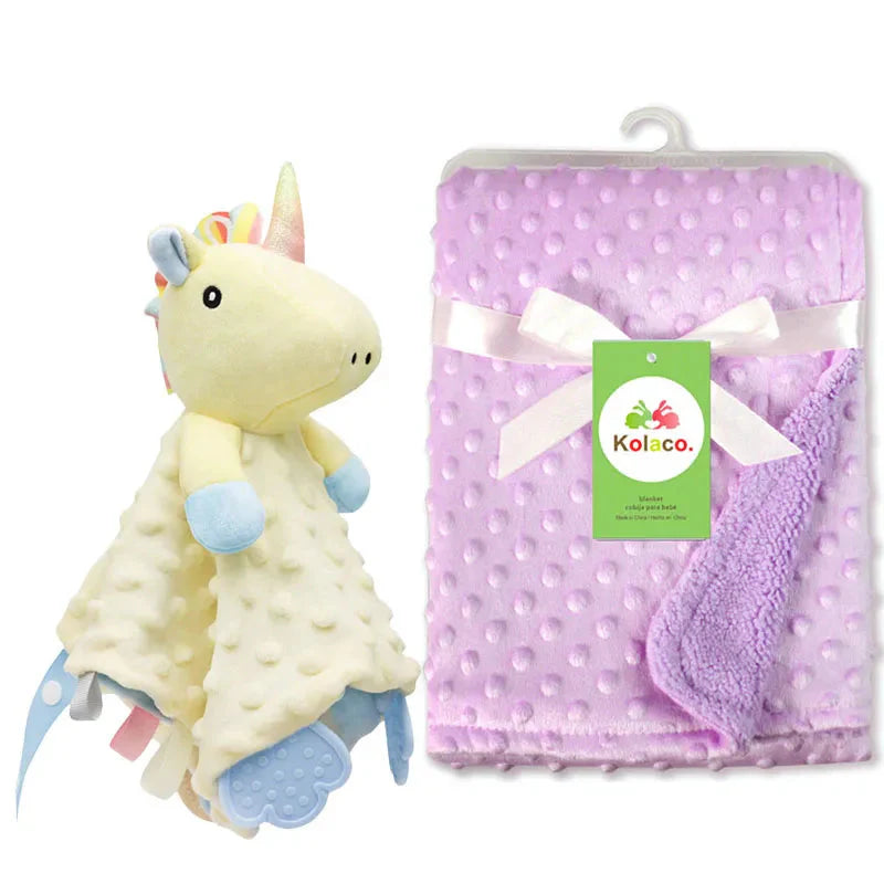 Personalized Newborn Baby Blanket with Name & Custom Stroller Gift Set