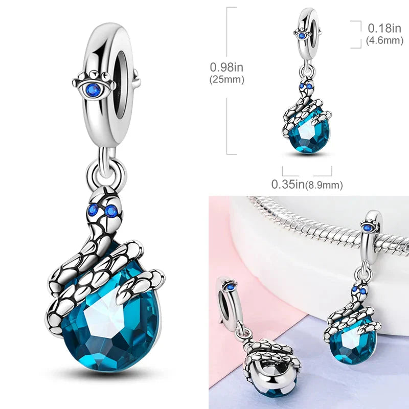 925 Sterling Silver Pink Butterfly & Luminous Firefly Charm – Dangle Bead for Bracelet or Necklace | Elegant DIY Jewelry Gift for Women