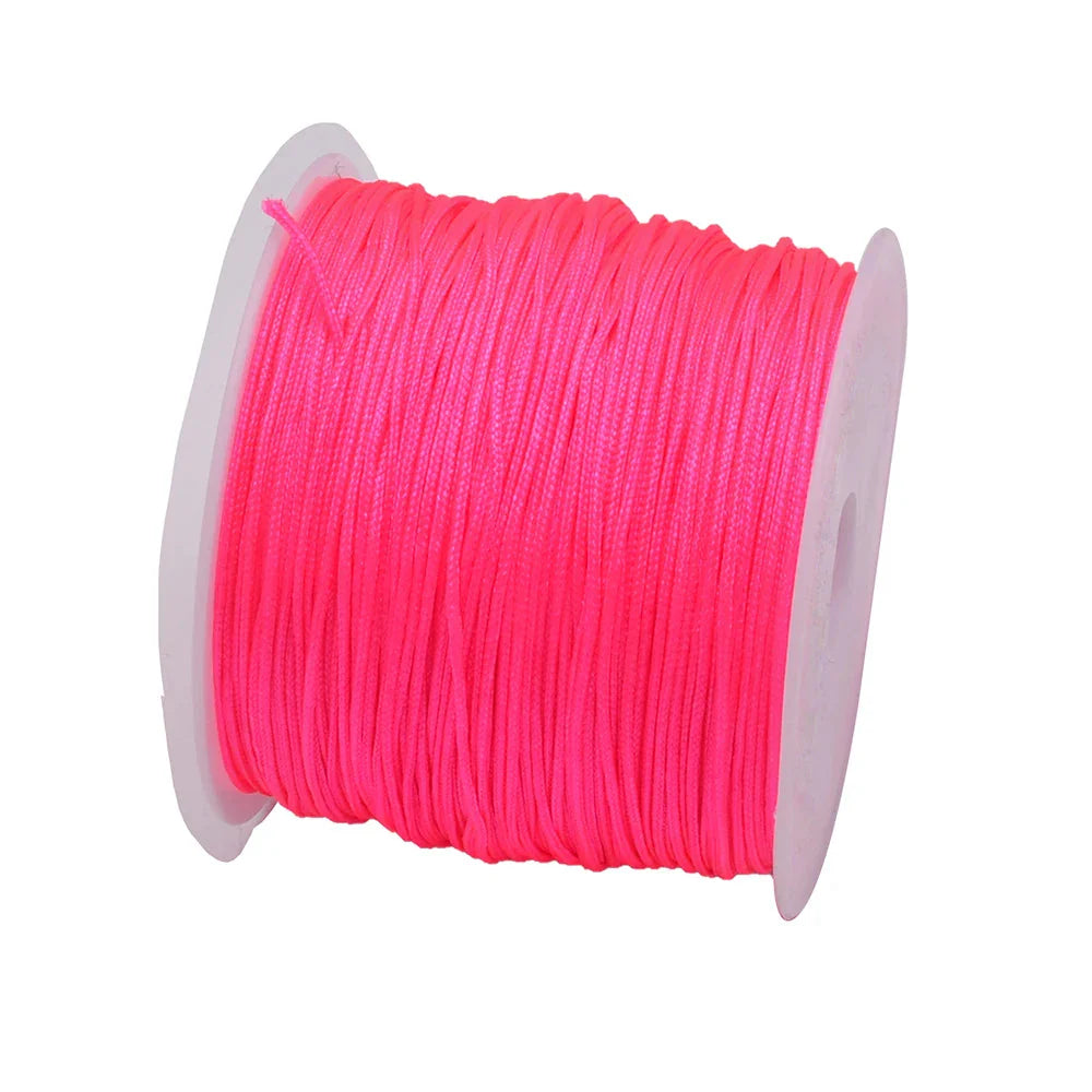 50 Yards 0.8mm Braided Nylon Cord – Durable Satin String for Jewelry Making, Beading, Macrame, Chinese Knot & DIY Crafts