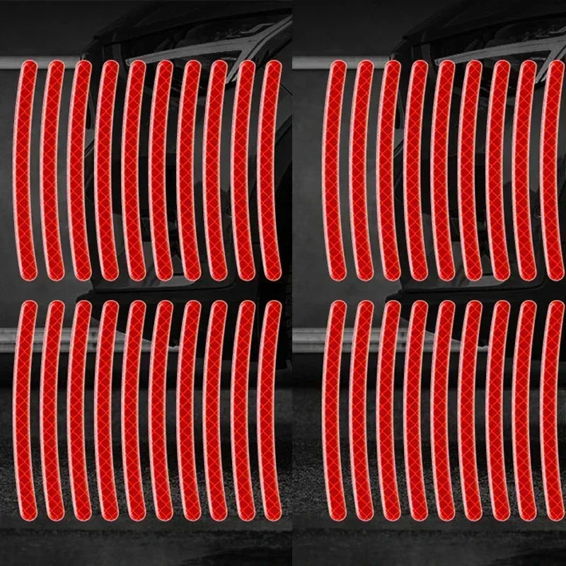 Car Wheel Hub Reflective Stripes - Safety Tire Warning Stickers for Night Driving
