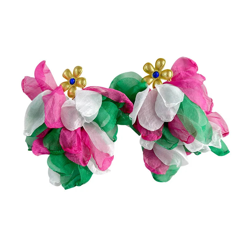 Handmade Cotton Long Tassel  Earrings