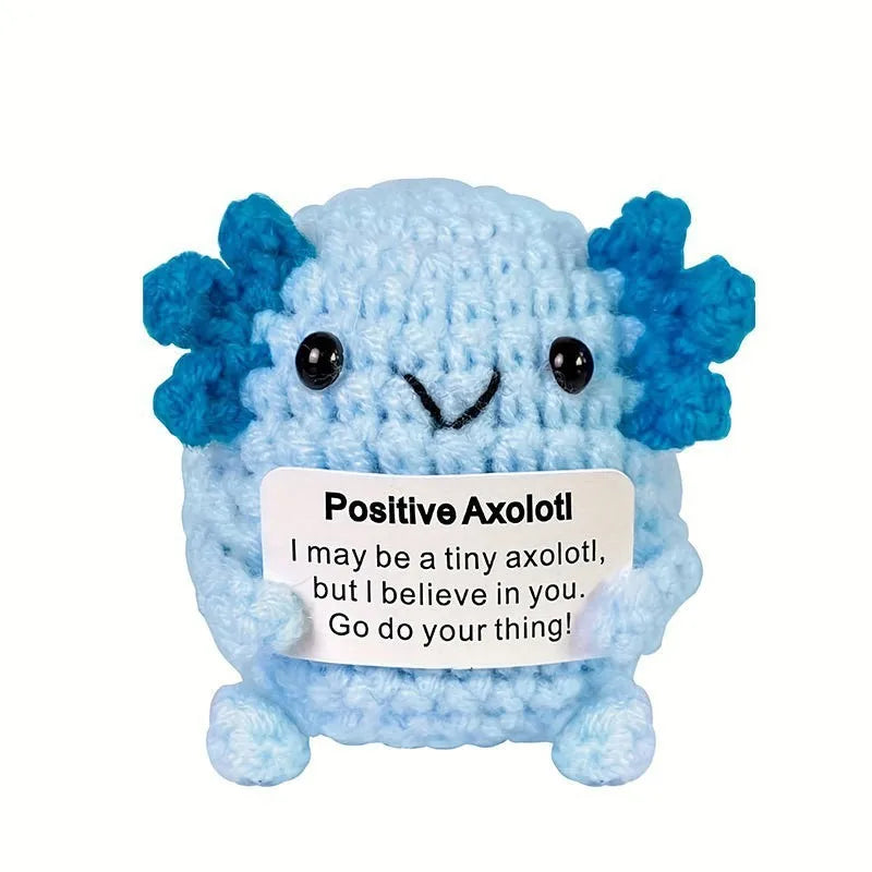 Funny Crochet Positive Inspirational Emotional Support Owl Doll Home Room Decoration Handmade Knitted Owl Desktop Ornament Gift