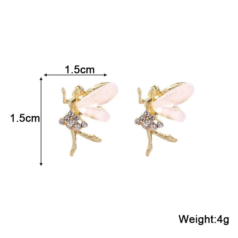 White Flower & Butterfly Dangle Earrings – Acrylic Pearl Heart Jewelry