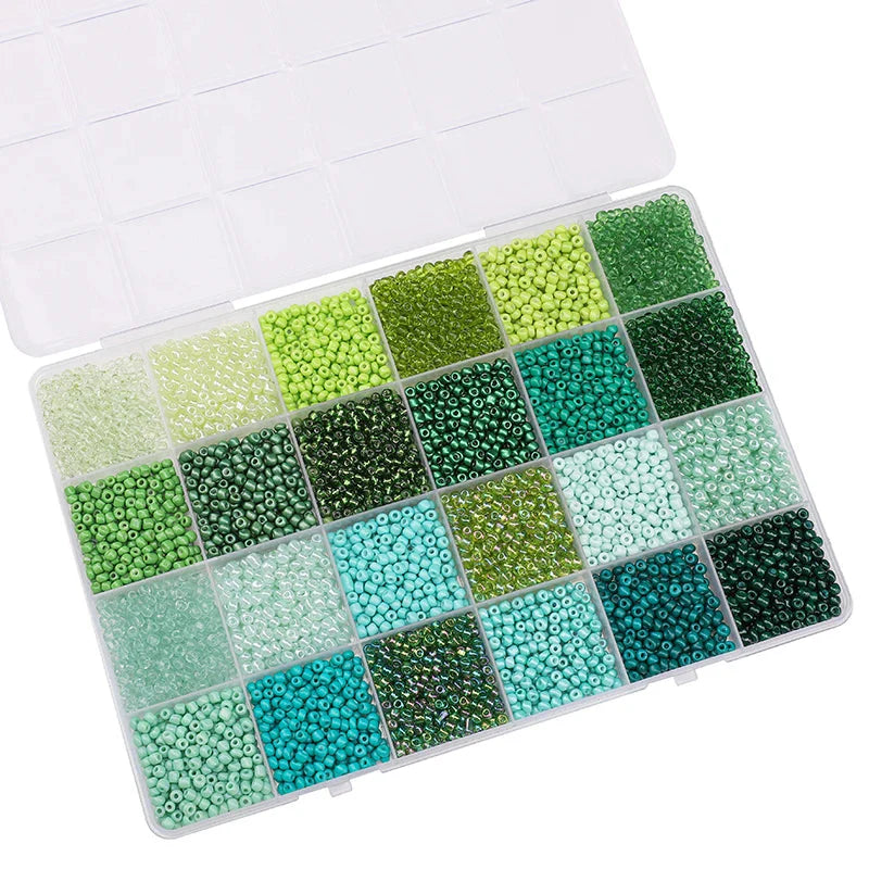 5200Pcs Glass Rice Beads Jewelry Making Kit – 24-Grid Box for DIY Bracelets, Earrings & Kandi Accessories | Handmade Craft Supplies Set