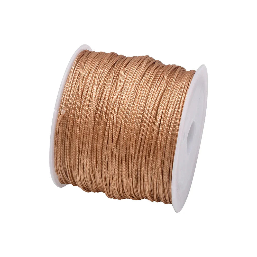 50 Yards 0.8mm Braided Nylon Cord – Durable Satin String for Jewelry Making, Beading, Macrame, Chinese Knot & DIY Crafts