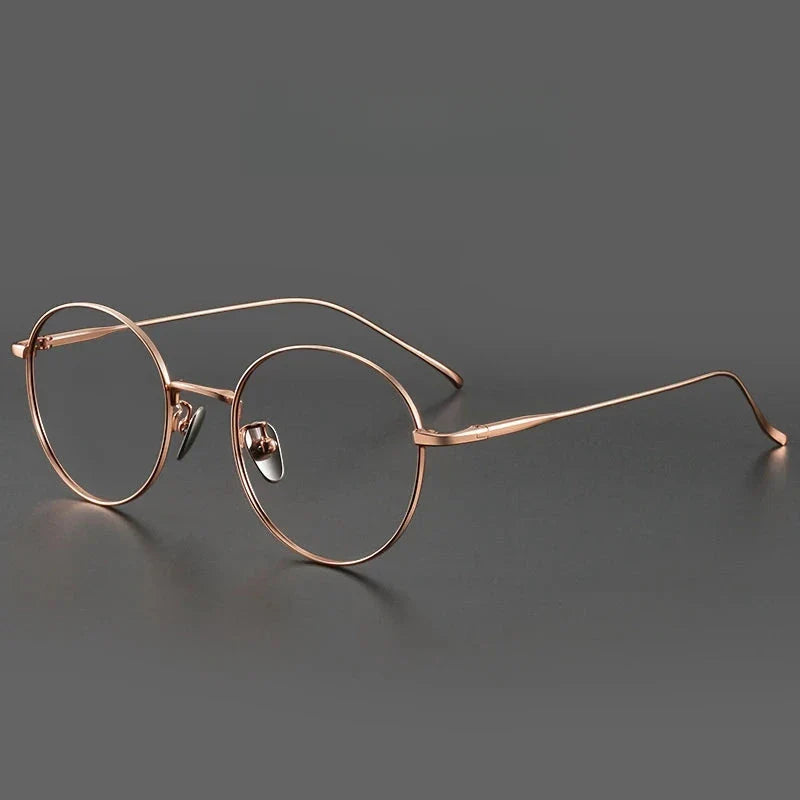FIRADA Vintage Round Eyeglasses – Titanium Luxury Frame for Men & Women