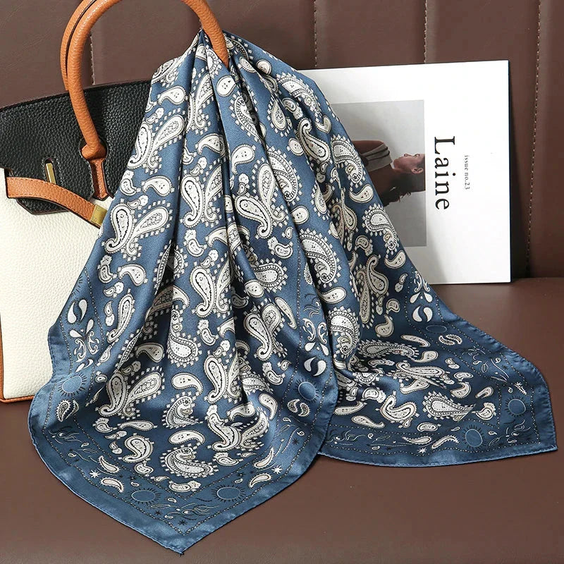 Luxury Satin Silk Square Scarf – Shawl, Hijab & Fashion Wrap 2023