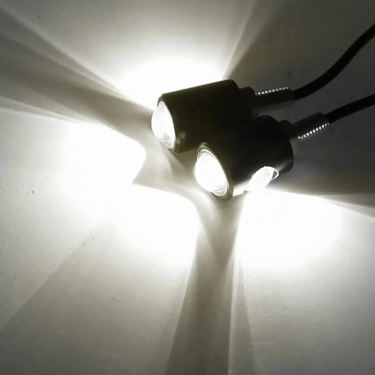 Universal Motorcycle LED Eagle Eye Shape Mini License Plate Light Turn Signal Turn Indicator Tail Rear Light Brake Fog Lamp Bulb