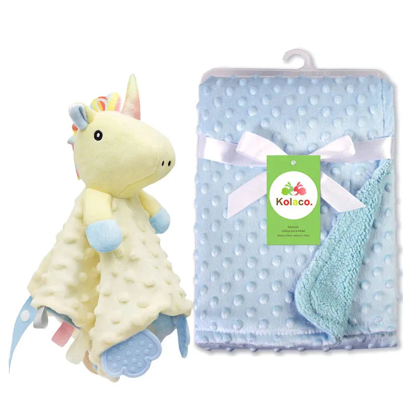 Personalized Newborn Baby Blanket with Name & Custom Stroller Gift Set