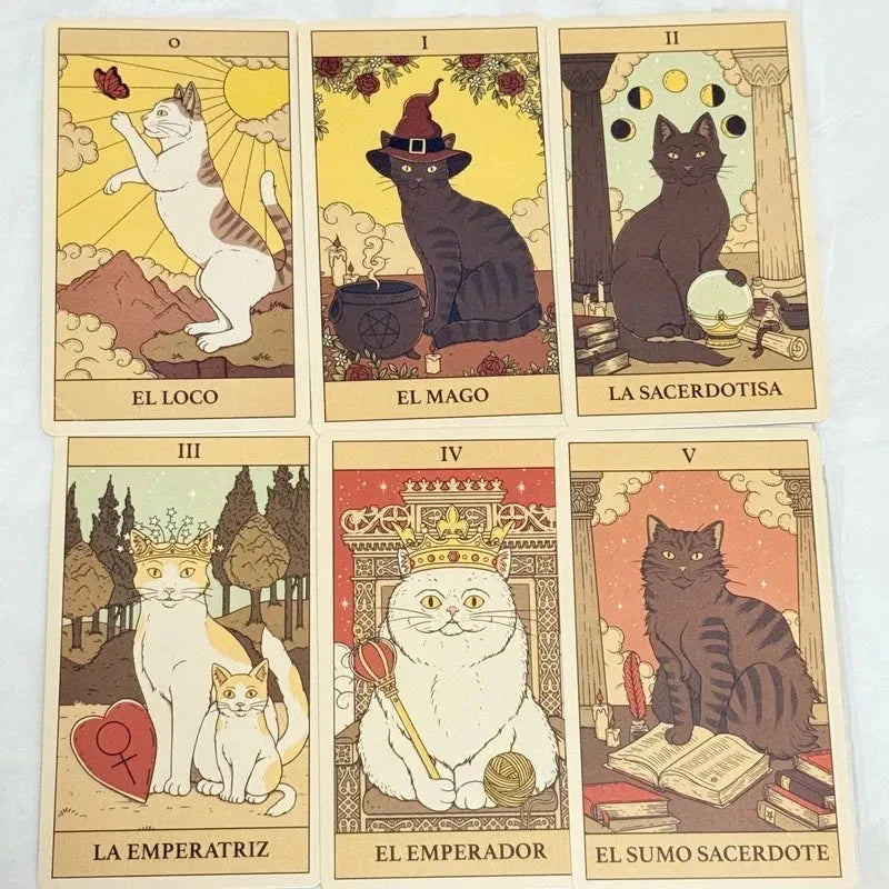 El Tarot de los Gatos – 78-Card Spanish Divination & Board Game Deck