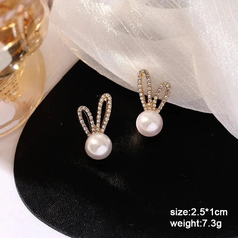 White Flower & Butterfly Dangle Earrings – Acrylic Pearl Heart Jewelry