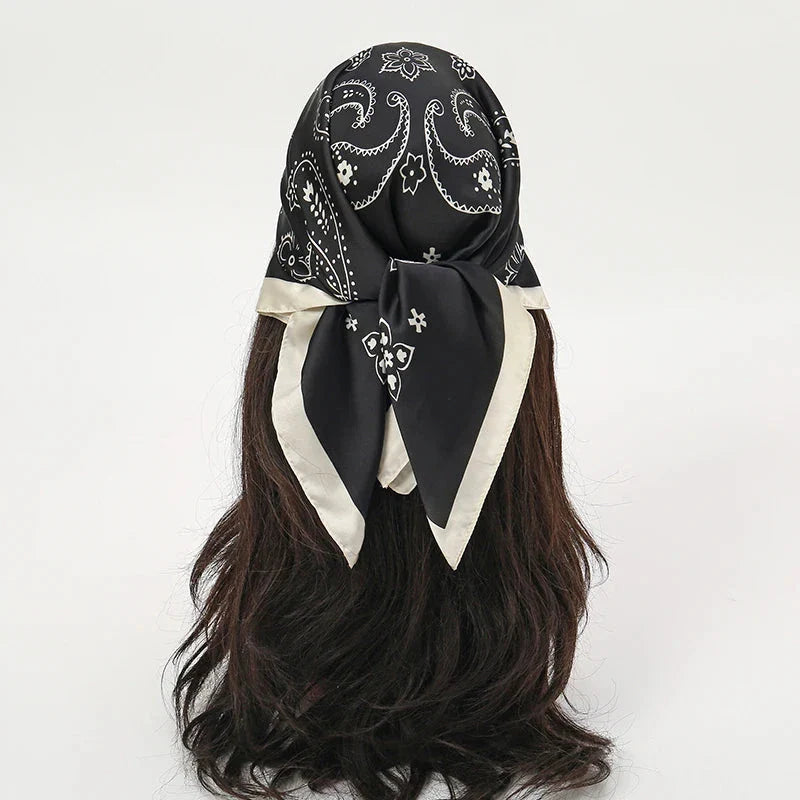 Luxury Satin Silk Square Scarf – Shawl, Hijab & Fashion Wrap 2023