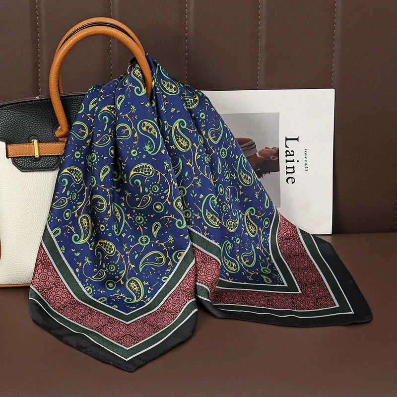 Luxury Satin Silk Square Scarf – Shawl, Hijab & Fashion Wrap 2023
