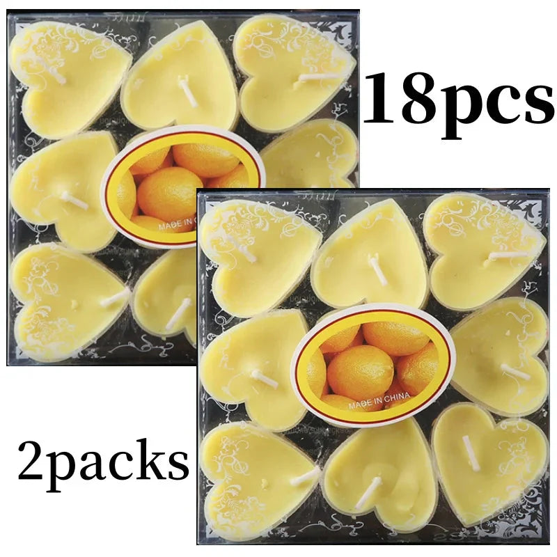 9pcs Heart-Shaped Scented Tea Candles – Romantic Décor for Valentine's Day, Weddings, and Anniversaries