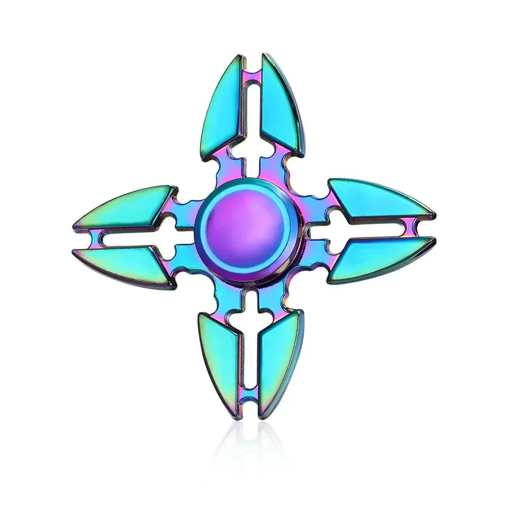 Metal Rainbow Fidget Spinner – Colorful EDC Hand Spinner Toy for Kids & Adults | Anti-Anxiety Stress Relief Finger Spinner Gift