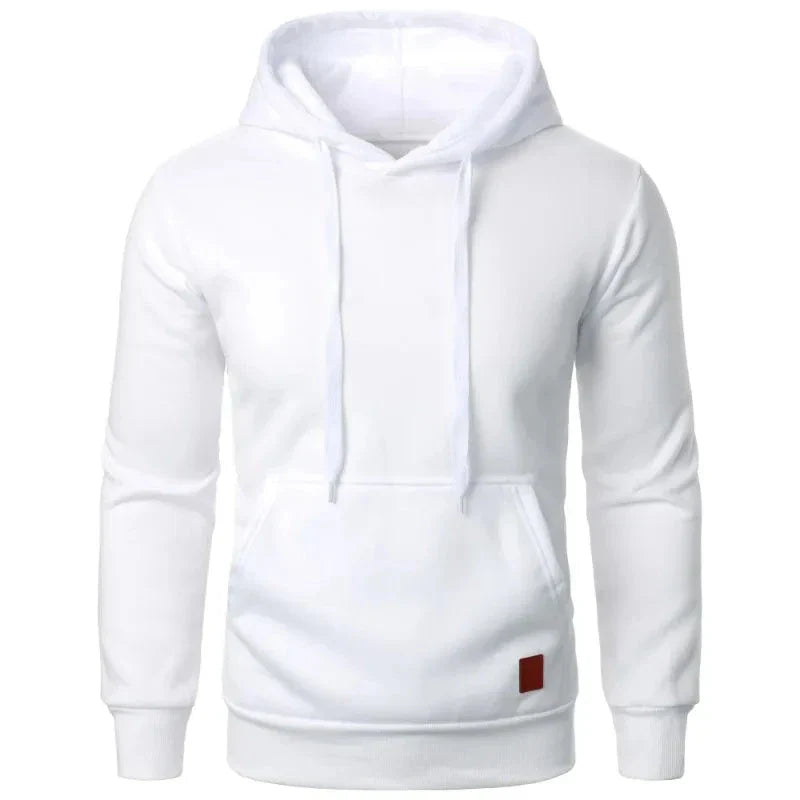 Men’s Casual Lightweight Hoodie – Solid Color Drawstring Pullover Sweatshirt for Streetwear & Outdoor Style