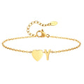 Women Heart Initial Stainless Steel Personalized Anklet Bracelets
