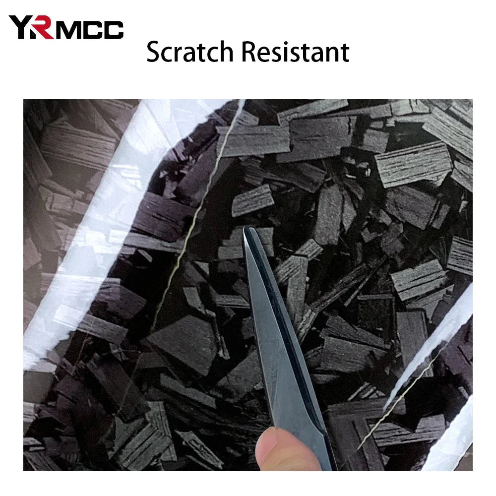 Carbon Fiber Vinyl Wrap Film - Glossy Black, Waterproof, Air-Release Technology for DIY Car Decoration