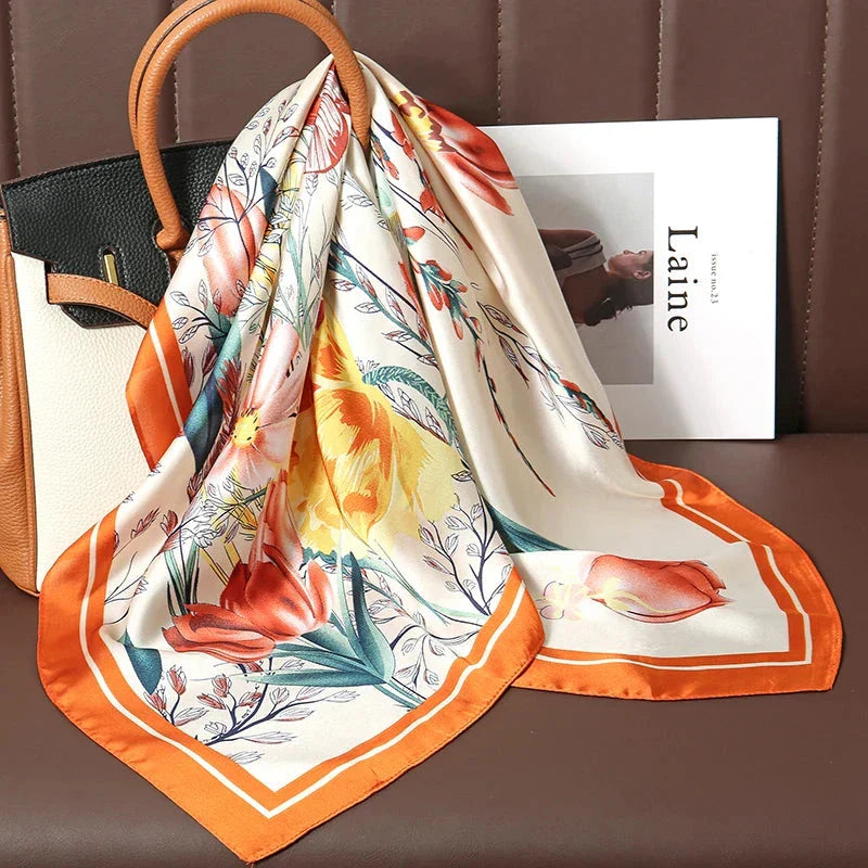 Luxury Satin Silk Square Scarf – Shawl, Hijab & Fashion Wrap 2023