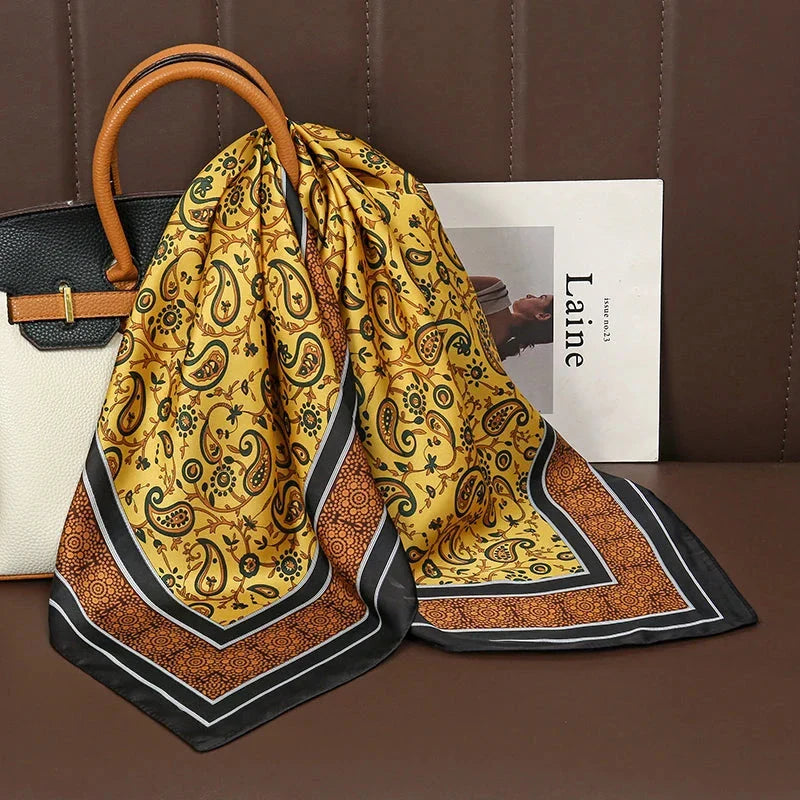 Luxury Satin Silk Square Scarf – Shawl, Hijab & Fashion Wrap 2023