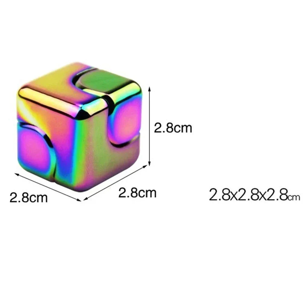 Metal Square Fidget Spinner Cube – Anti-Anxiety Decompression Toy for Stress Relief and Focus