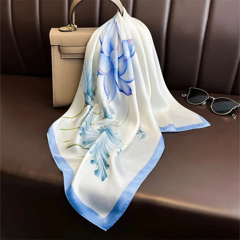 Luxury Satin Silk Square Scarf – Shawl, Hijab & Fashion Wrap 2023