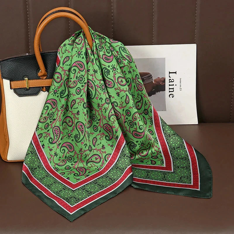 Luxury Satin Silk Square Scarf – Shawl, Hijab & Fashion Wrap 2023