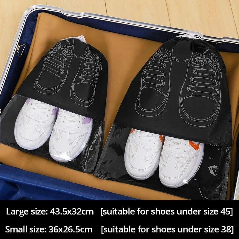 5PCS Travel Shoe Storage Bags – Waterproof Non-Woven Large Capacity