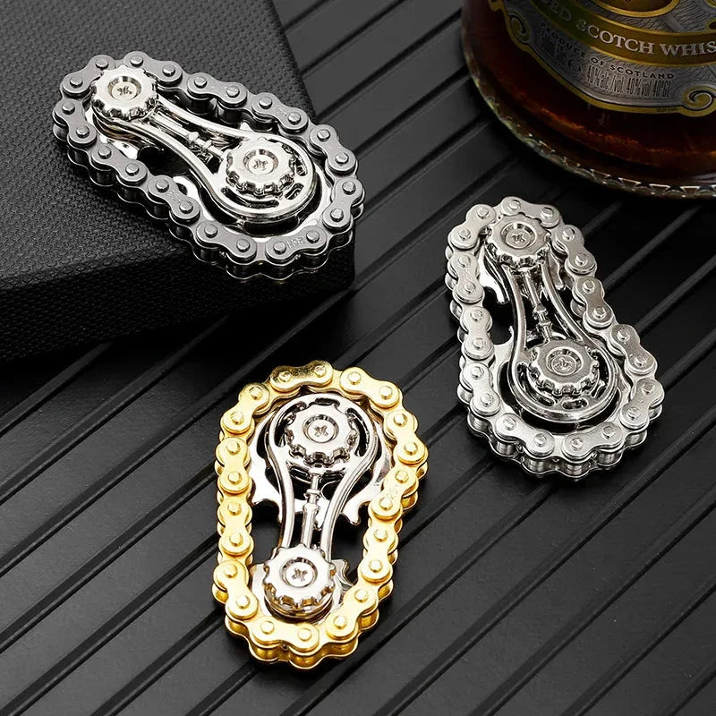 Sprockets Flywheel Fingertip Gyro Fidget Spinner Antistress Anxiety Metal Bike Chains EDC Spinner Fidget Toys For Adult Kids