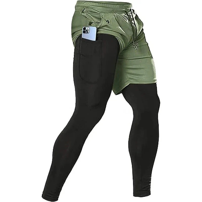 Men’s 2-in-1 Quick-Dry Training Pants – Athletic Joggers for Running, Gym & Fitness
