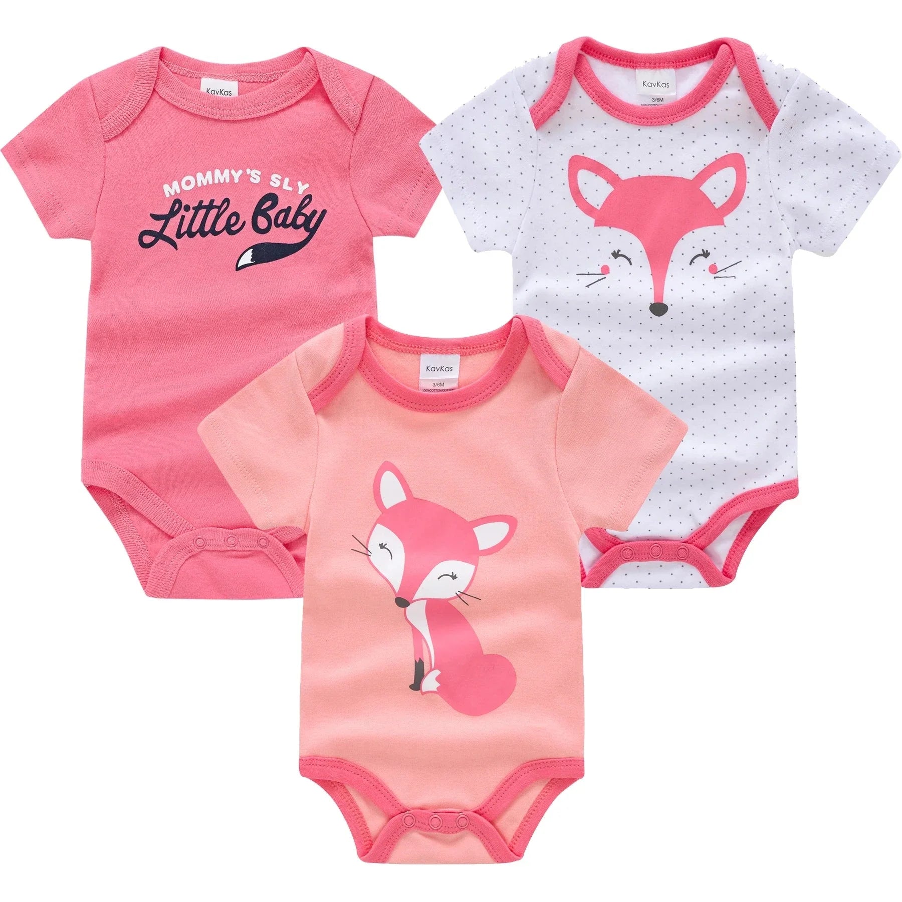 3/6 PCS Baby Cotton Bodysuits Set Short Sleeve Summer Outfits for Newborn Boys & Girls 0–12 Months