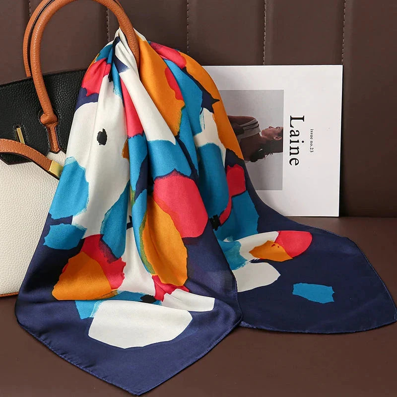 Luxury Satin Silk Square Scarf – Shawl, Hijab & Fashion Wrap 2023