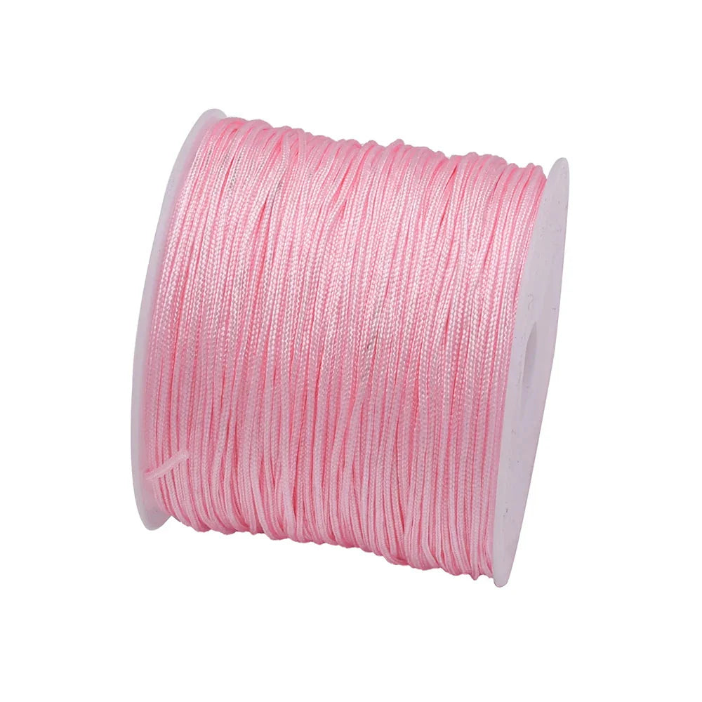 50 Yards 0.8mm Braided Nylon Cord – Durable Satin String for Jewelry Making, Beading, Macrame, Chinese Knot & DIY Crafts