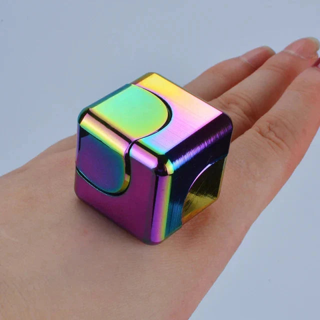 Metal Square Fidget Spinner Cube – Anti-Anxiety Decompression Toy for Stress Relief and Focus