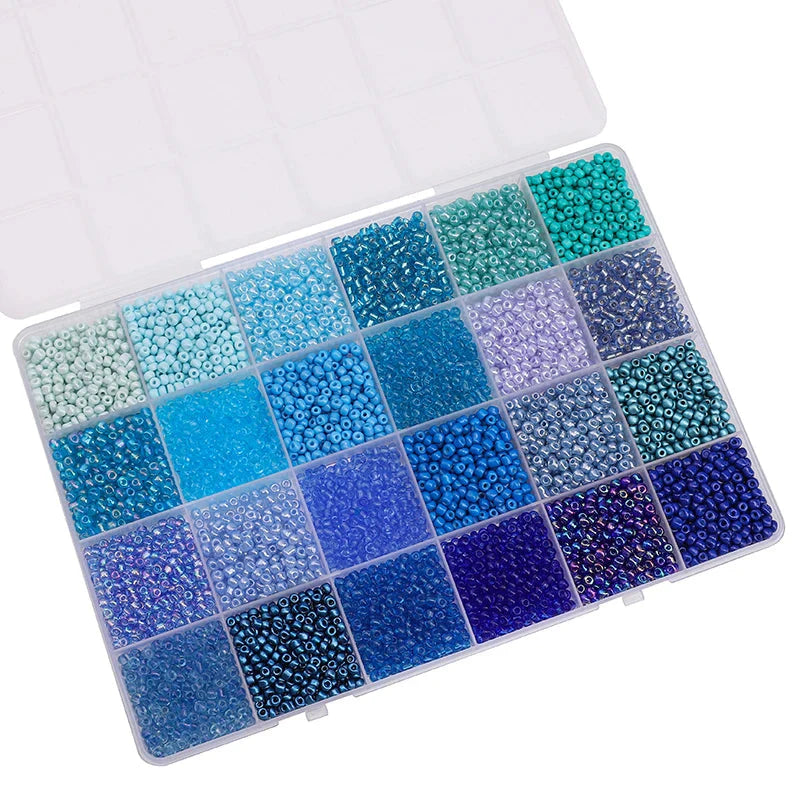 5200Pcs Glass Rice Beads Jewelry Making Kit – 24-Grid Box for DIY Bracelets, Earrings & Kandi Accessories | Handmade Craft Supplies Set