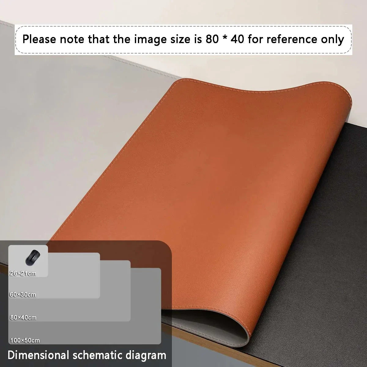 Large PU Leather Office Desk Mat – Waterproof Dual-Tone Mouse Pad & Keyboard Desk Protector for Home or Office