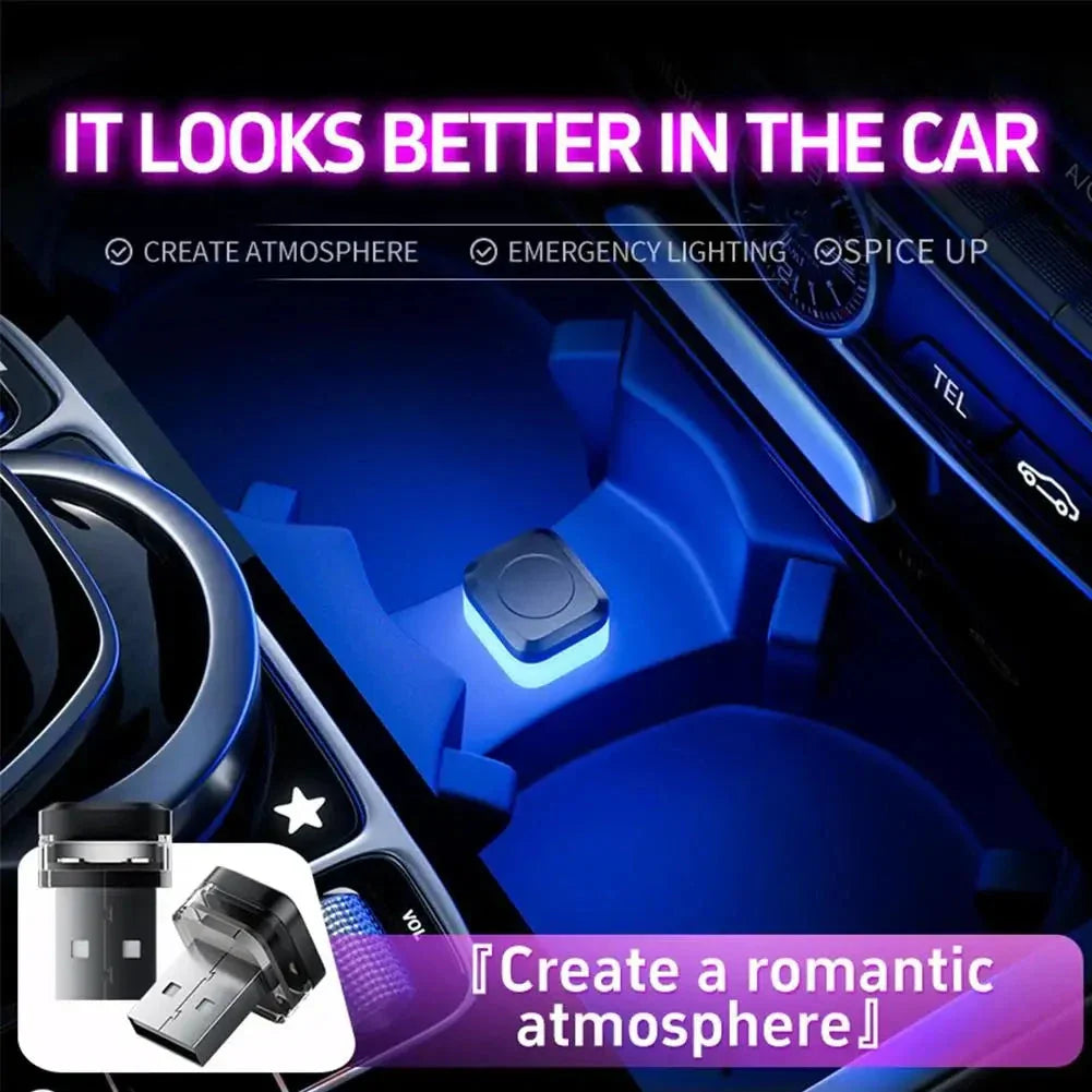 Mini USB LED Car Light – Colorful Interior Atmosphere & Emergency Lamp