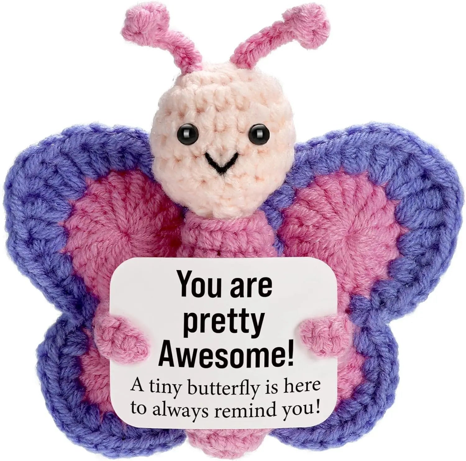 Funny Crochet Positive Inspirational Emotional Support Owl Doll Home Room Decoration Handmade Knitted Owl Desktop Ornament Gift