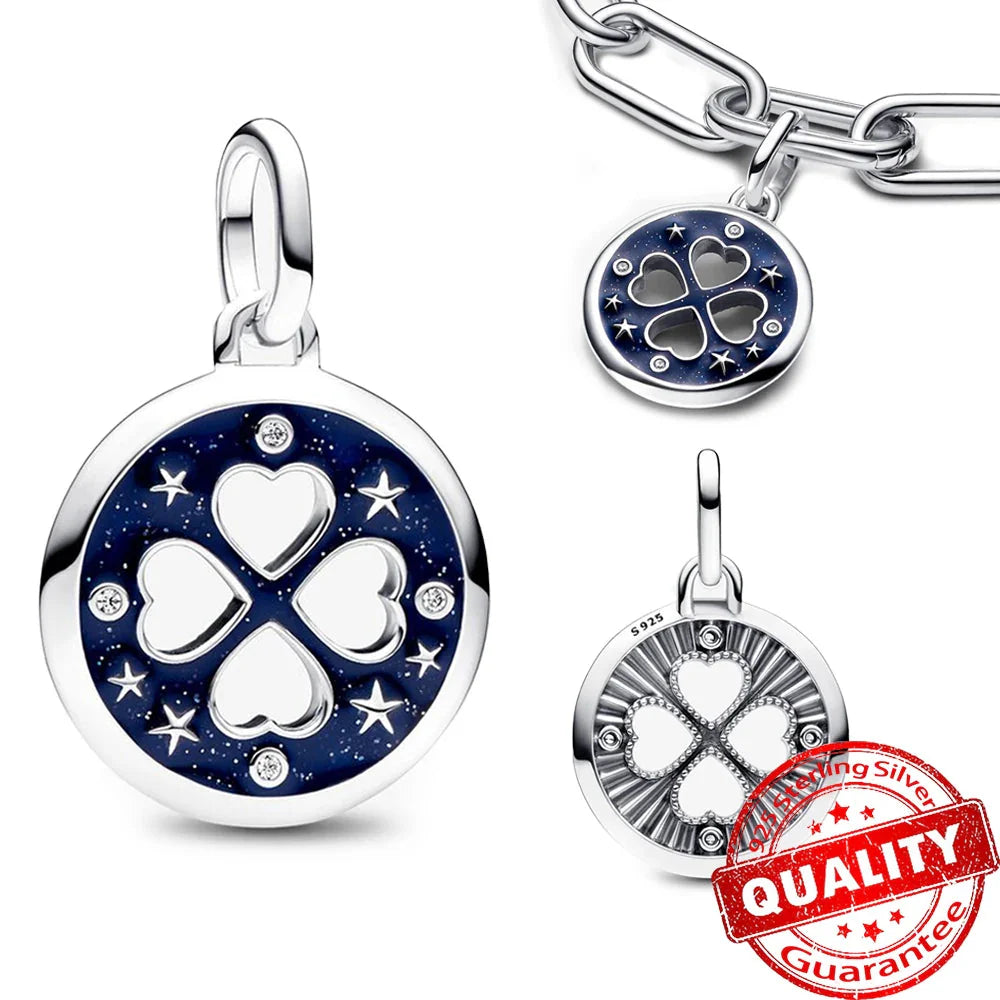 Sparkling Star Mini Dangle Charm - 925 Sterling Silver Green Heart Charm for Me Bracelet, Zircon & Crystal Accent, Customizable Girl Party Jewelry